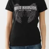 TRUE RELIGION - Crystal Wing Crew Tee - Black Fashion