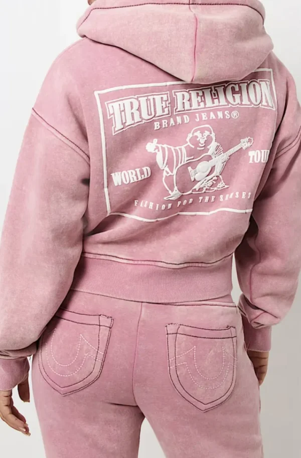 TRUE RELIGION - Washed old mutli srs Hoodie - Heather Rose Sale