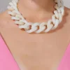 VANESSA BARONI - Big Flat chain necklace - Pearl Marble Clearance