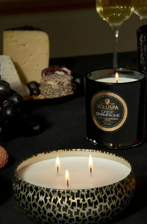 VOLUSPA - 3 Wick Tin Candle 40 tim Crisp Champagne Sale