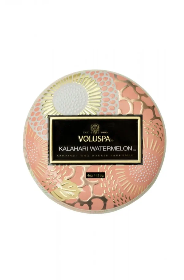 VOLUSPA - Kalahari Watermelon Mini Decorative Tin Candle Sale