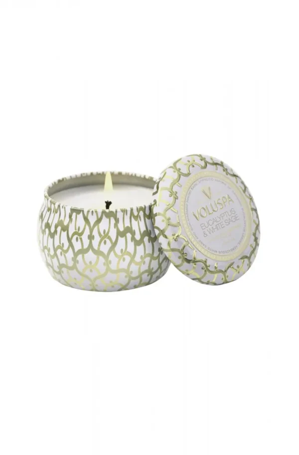 VOLUSPA - Mini Tin Candle 25tim - Eucalyptus & White Sage Clearance